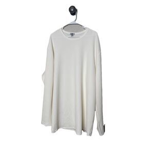 One Bone Size 3 Mens 4XL off White Crewneck Textured Long Sleeve T Shirt Top